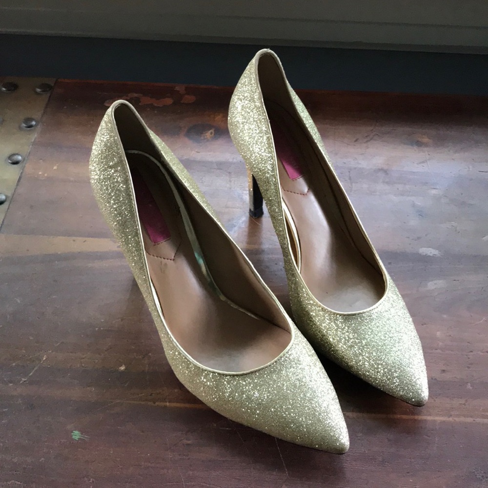 Gold Glitter Heels